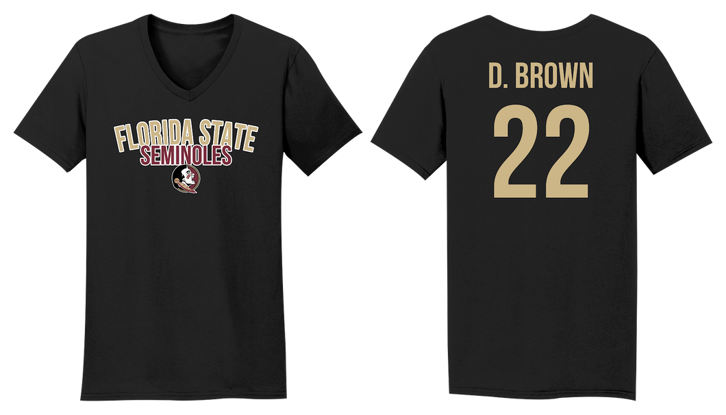 D.BROWN FSU WOMAN V-NECK T-SHIRT