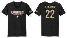 Load image into Gallery viewer, D.BROWN FSU WITH CUSTOM NAME WOMAN V-NECK T-SHIRT
